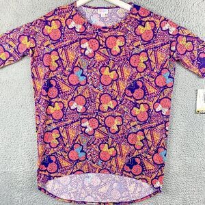 Lularoe IRMA Disney Women Extra Small NEW Minnie Mouse Colorful High Low Hem NWT
